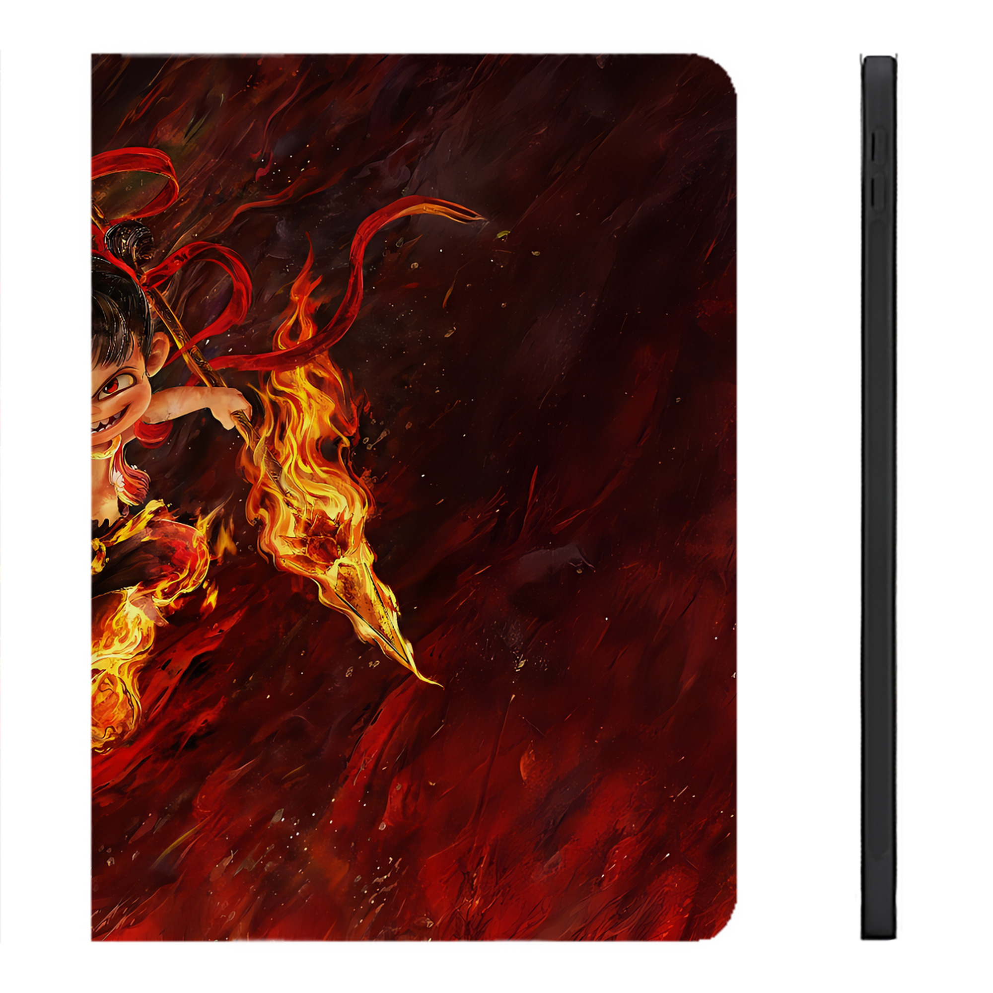 （画像用） Ne Zha 2 ナタ 魔童の大暴れ IPadケース ペンホルダー付き ブックスタイルデザイン